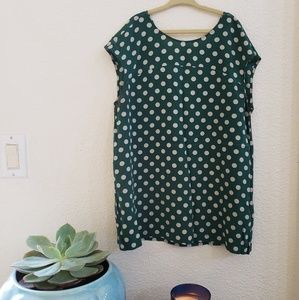 Kate spade dark green polka dot top